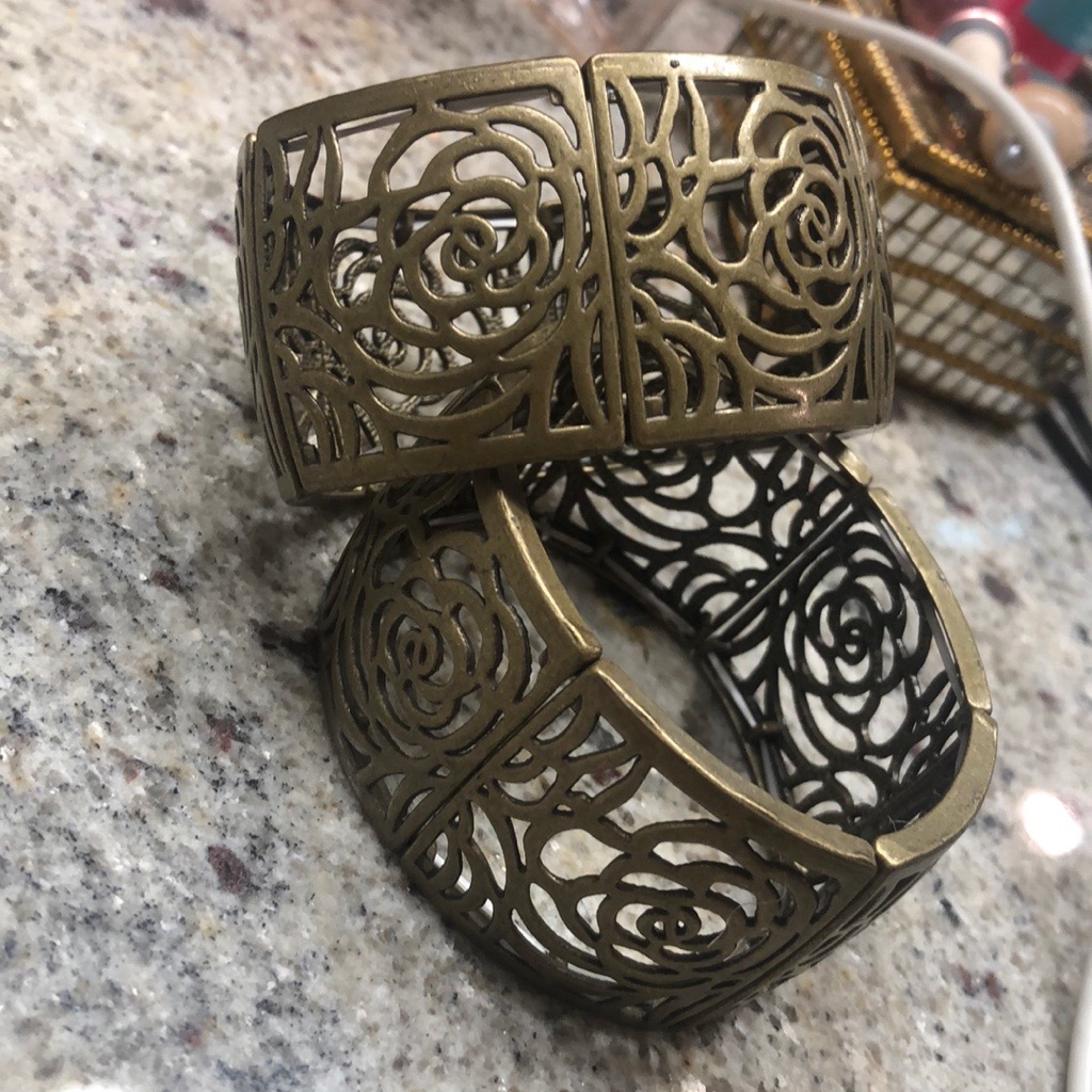 3/ $30 Brass Rose Cut Out Bracelet